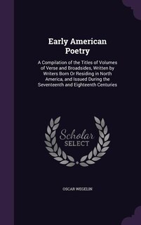 Front cover_Early American Poetry