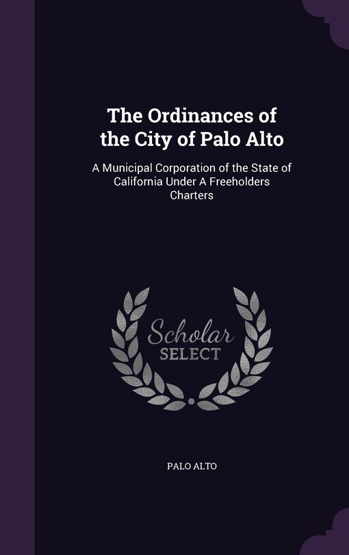 Couverture_The Ordinances of the City of Palo Alto