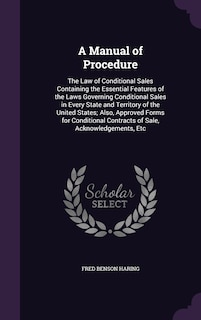 Front cover_A Manual of Procedure
