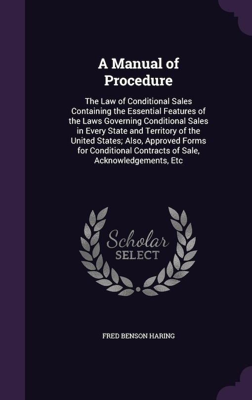 Front cover_A Manual of Procedure