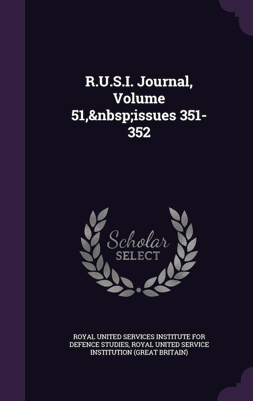 Couverture_R.U.S.I. Journal, Volume 51, issues 351-352
