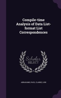 Couverture_Compile-time Analysis of Data List-format List Correspondences