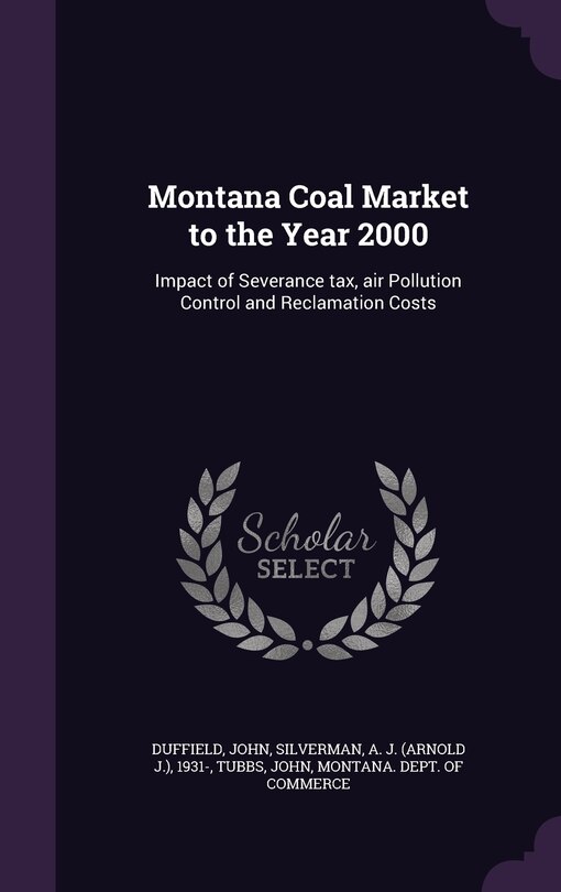 Front cover_Montana Coal Market to the Year 2000