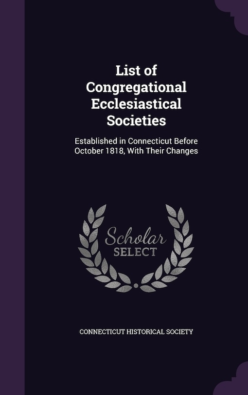 Couverture_List of Congregational Ecclesiastical Societies