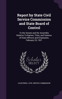 Couverture_Report by State Civil Service Commission and State Board of Control