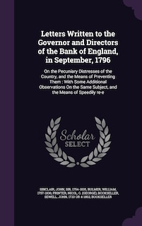 Couverture_Letters Written to the Governor and Directors of the Bank of England, in September, 1796