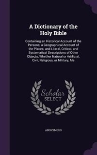 Front cover_A Dictionary of the Holy Bible