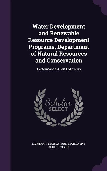 Couverture_Water Development and Renewable Resource Development Programs, Department of Natural Resources and Conservation