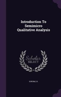 Couverture_Introduction To Semimicro Qualitative Analysis