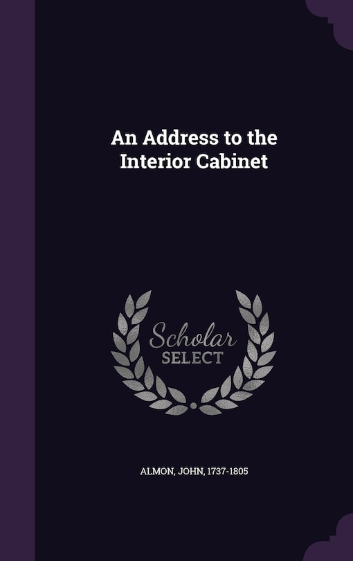 Couverture_An Address to the Interior Cabinet