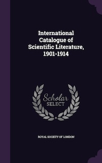 Couverture_International Catalogue of Scientific Literature, 1901-1914