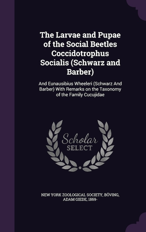 Front cover_The Larvae and Pupae of the Social Beetles Coccidotrophus Socialis (Schwarz and Barber)