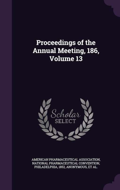Couverture_Proceedings of the Annual Meeting, 186, Volume 13
