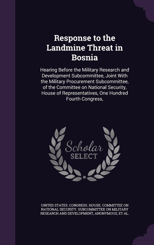Front cover_Response to the Landmine Threat in Bosnia