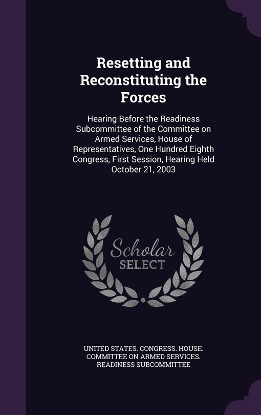 Front cover_Resetting and Reconstituting the Forces