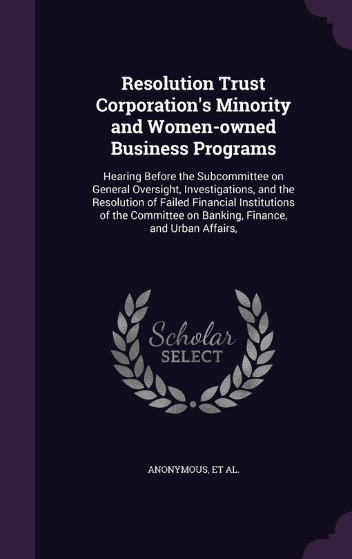 Front cover_Resolution Trust Corporation's Minority and Women-owned Business Programs