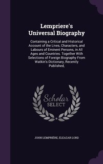 Front cover_Lempriere's Universal Biography