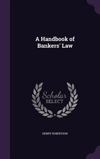 Couverture_A Handbook of Bankers' Law