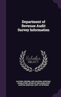 Front cover_Department of Revenue Audit Survey Information