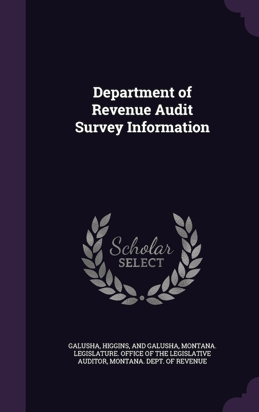 Front cover_Department of Revenue Audit Survey Information