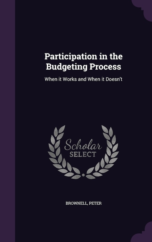 Front cover_Participation in the Budgeting Process