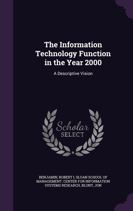 Front cover_The Information Technology Function in the Year 2000