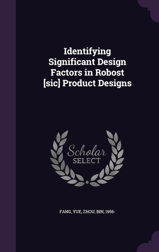 Couverture_Identifying Significant Design Factors in Robost [sic] Product Designs