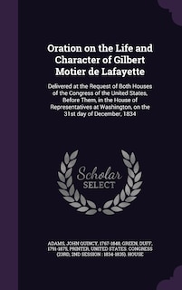 Front cover_Oration on the Life and Character of Gilbert Motier de Lafayette