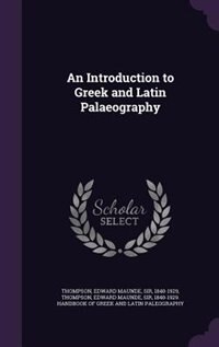 Couverture_An Introduction to Greek and Latin Palaeography