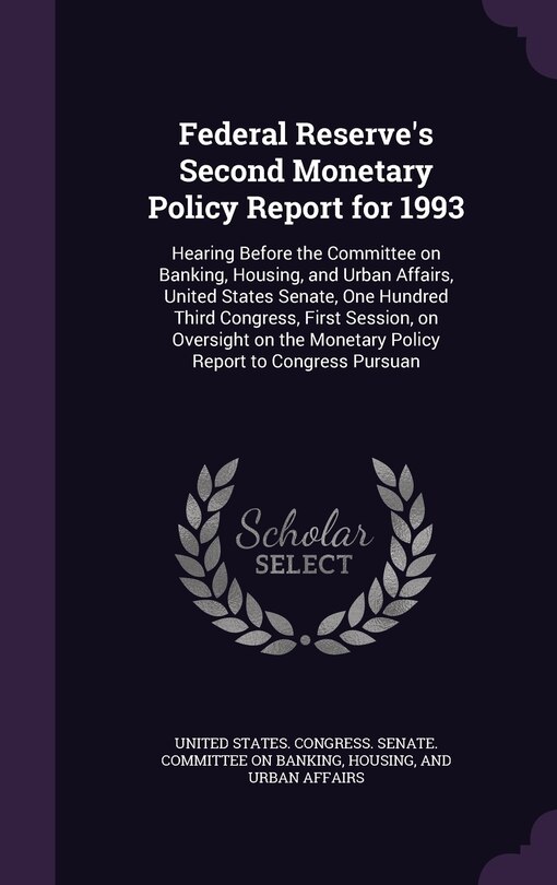 Couverture_Federal Reserve's Second Monetary Policy Report for 1993