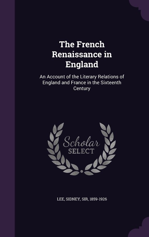 Front cover_The French Renaissance in England
