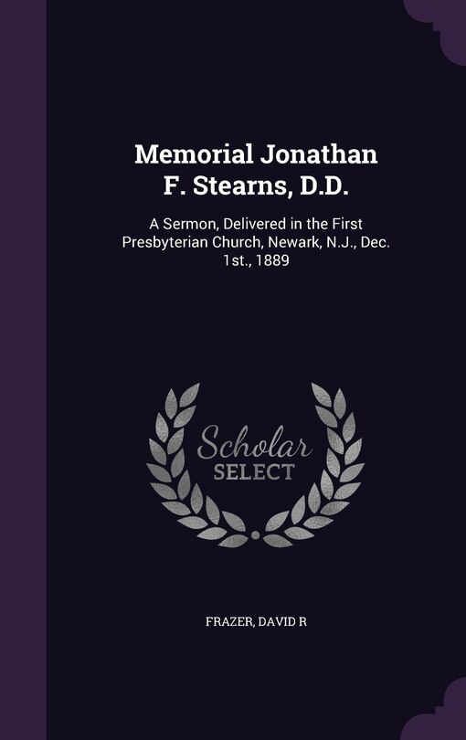Front cover_Memorial Jonathan F. Stearns, D.D.