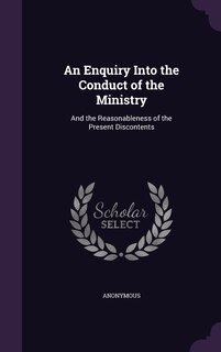 Couverture_An Enquiry Into the Conduct of the Ministry