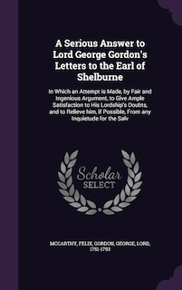 Front cover_A Serious Answer to Lord George Gordon's Letters to the Earl of Shelburne