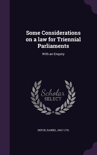 Couverture_Some Considerations on a law for Triennial Parliaments