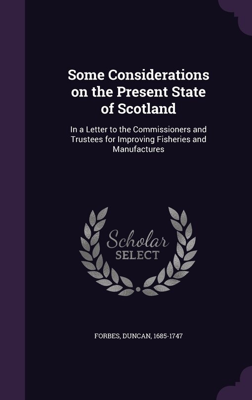 Couverture_Some Considerations on the Present State of Scotland