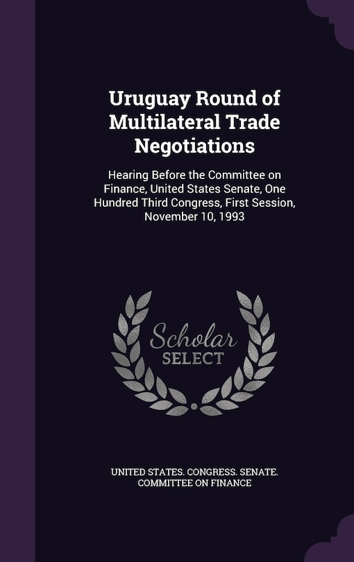 Couverture_Uruguay Round of Multilateral Trade Negotiations