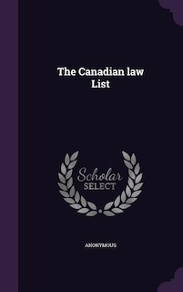 Front cover_The Canadian law List