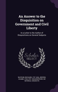 Couverture_An Answer to the Disquisition on Government and Civil Liberty