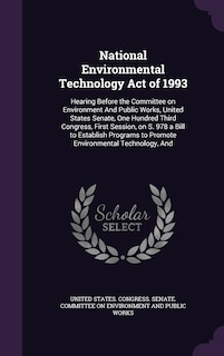 Front cover_National Environmental Technology Act of 1993