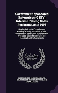 Couverture_Government-sponsored Enterprises (GSE's) Interim Housing Goals Performance in 1993