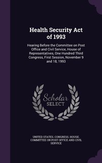 Front cover_Health Security Act of 1993