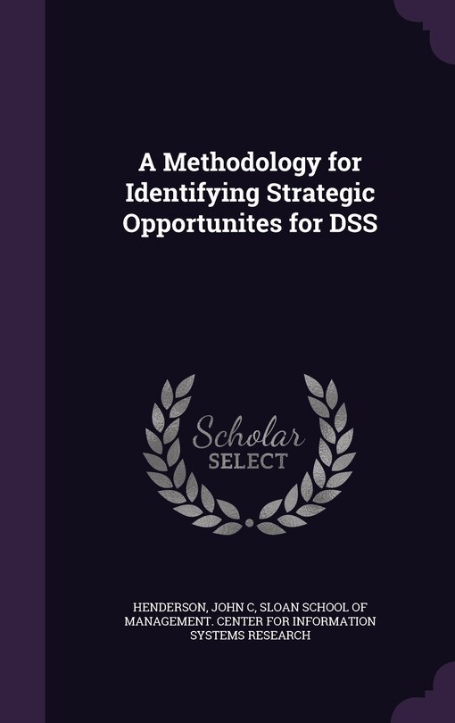 Couverture_A Methodology for Identifying Strategic Opportunites for DSS