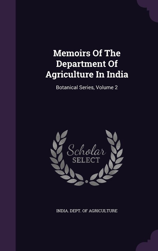 Front cover_Memoirs Of The Department Of Agriculture In India