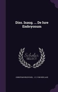Couverture_Diss. Inaug. ... De Iure Embryonum