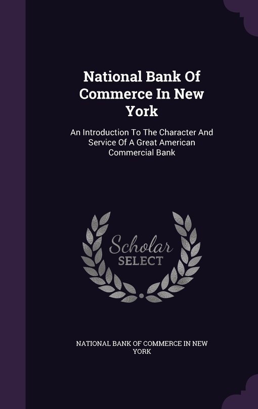 Front cover_National Bank Of Commerce In New York