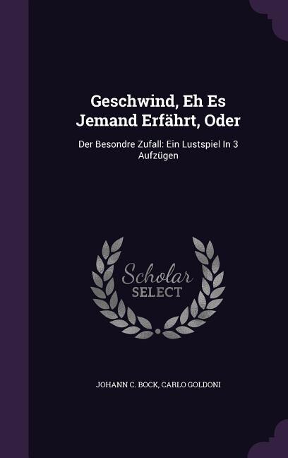 Front cover_Geschwind, Eh Es Jemand Erfährt, Oder