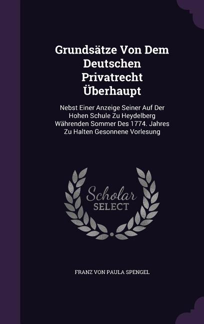 Front cover_Grundsätze Von Dem Deutschen Privatrecht Überhaupt