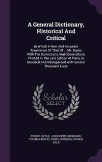 Front cover_A General Dictionary, Historical And Critical