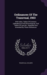 Couverture_Ordinances Of The Transvaal, 1903